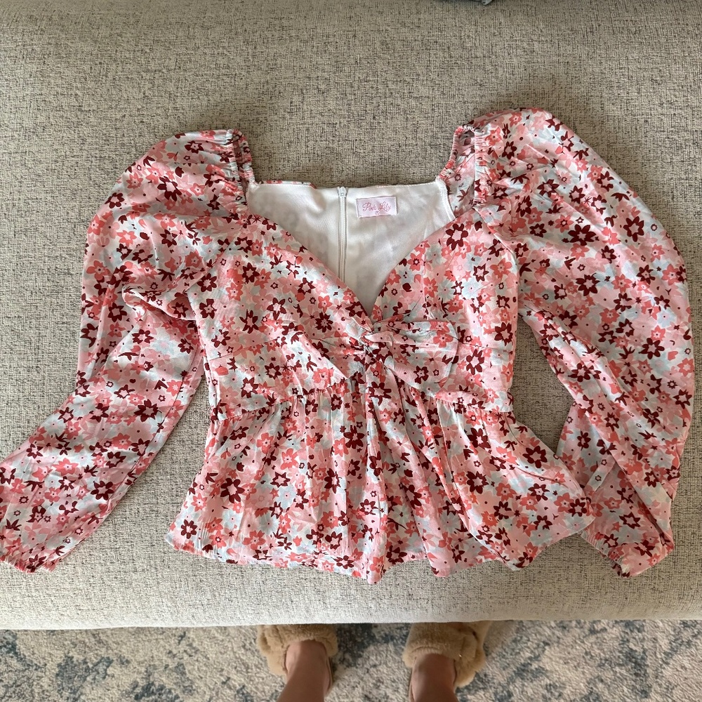 Pink Lily Floral Blouse